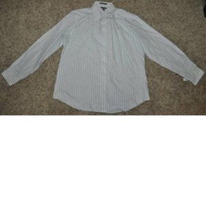 *Dress Shirt Apt 9 Blue White Striped size X-Large Button Front Long Sleeve Mens